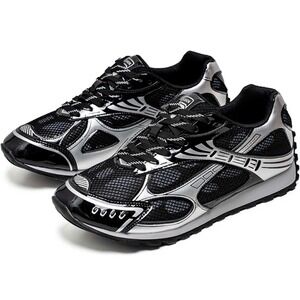 NIB WURMIUHD Men's Chunky Sneakers Black Silver Sz 8.5 Athletic. Trainer.